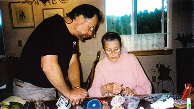 Jim & June working on their angels Jim & June working on their angels